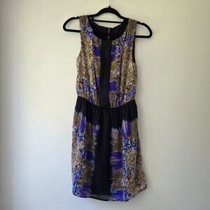 W18 WALTER BAKER Sleeveless Hugo Leopard Sheath Dress | S | Elastic Waist NWT